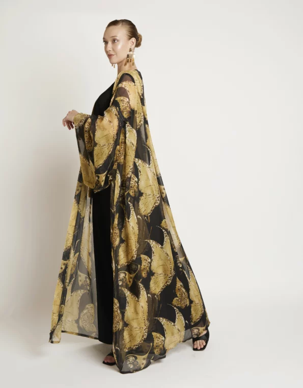 Bloom lightweight kimono side view showing fluid silhouette