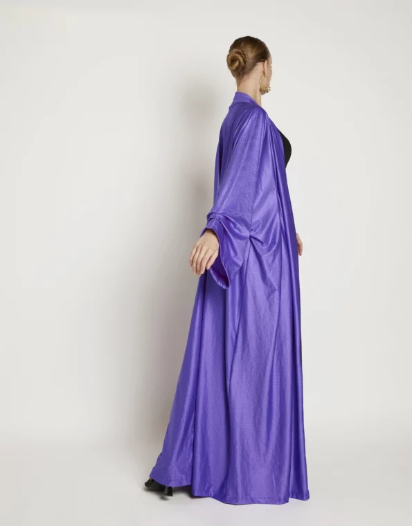 Soft Rebellion kimono side view showing gentle strength in the sleeves and fluid silhouette